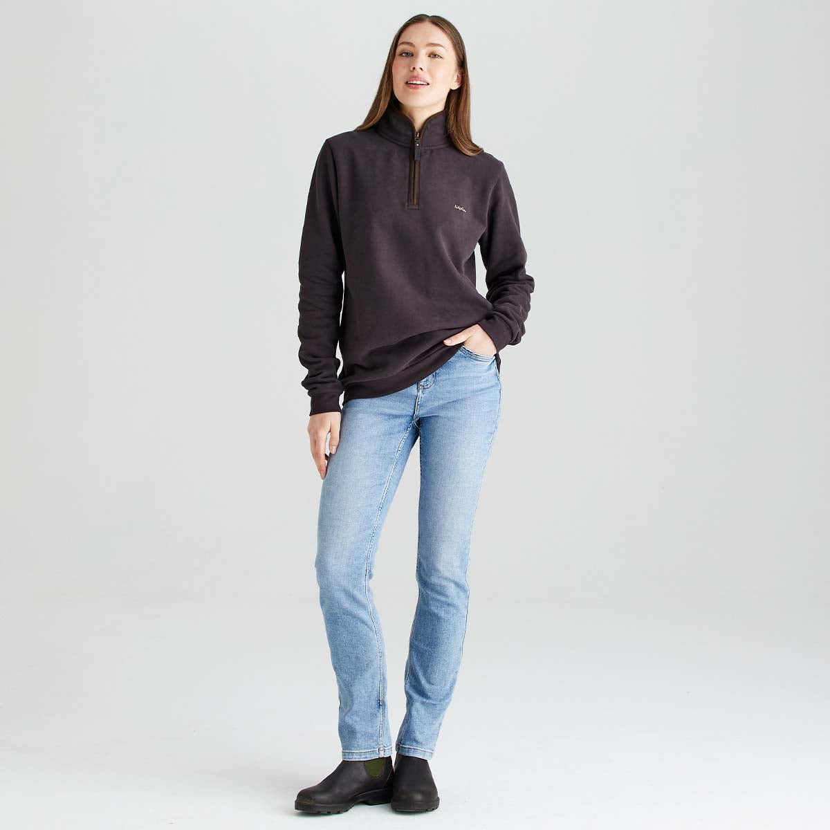 Ridgeline Women's Brancaster 1/4 Zip Top - Deep Bark