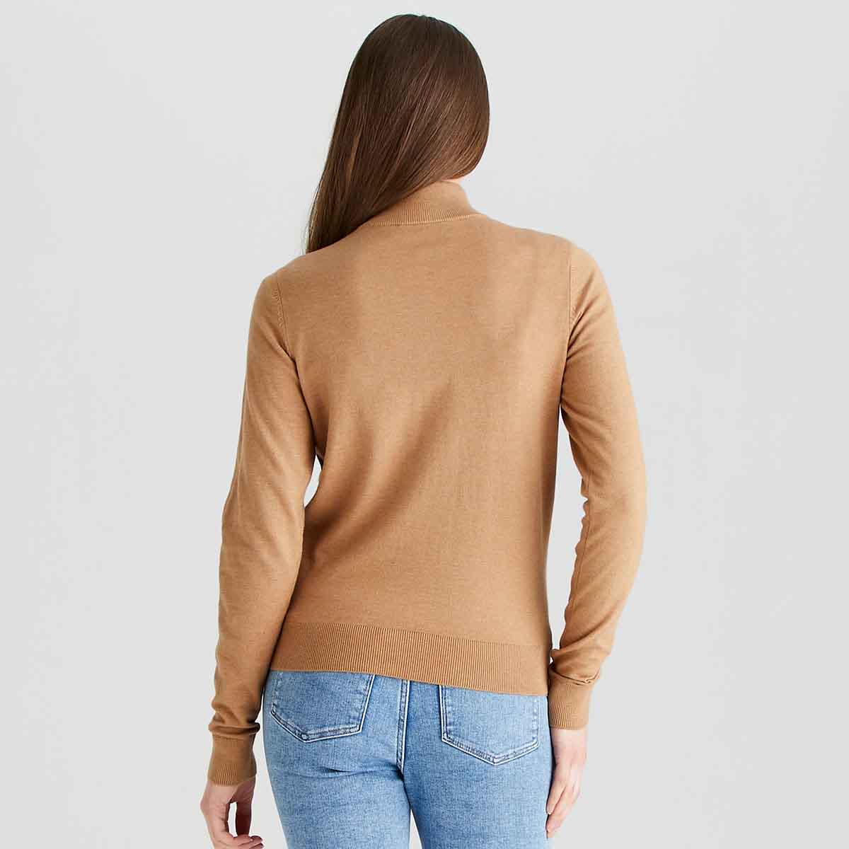 Ridgeline Women's Melford 1/4 Zip Neck Jumper - Sienna - On Model Rear