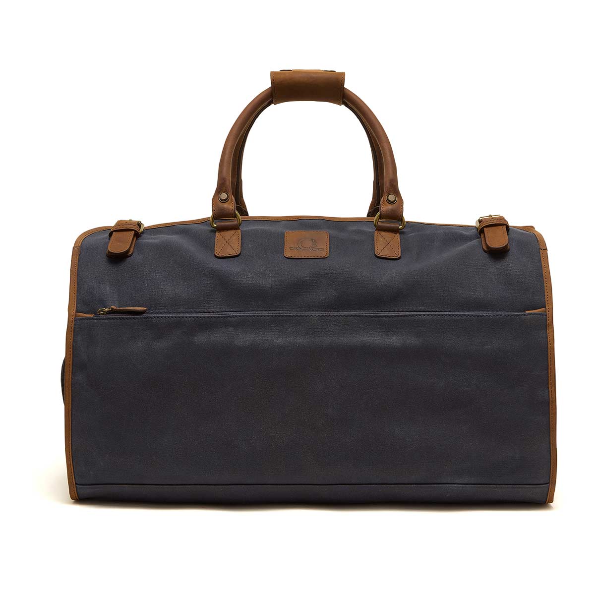 Chatham Waxed Canvas Duffel Bag & Suit Carrier - Navy/Brown