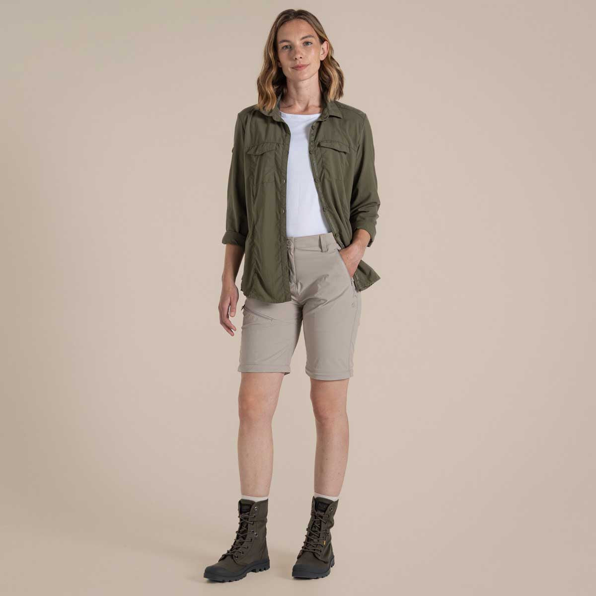 Craghoppers NosiLife Pro Women's Convertible Trousers III - Soft Mushroom - Shorts