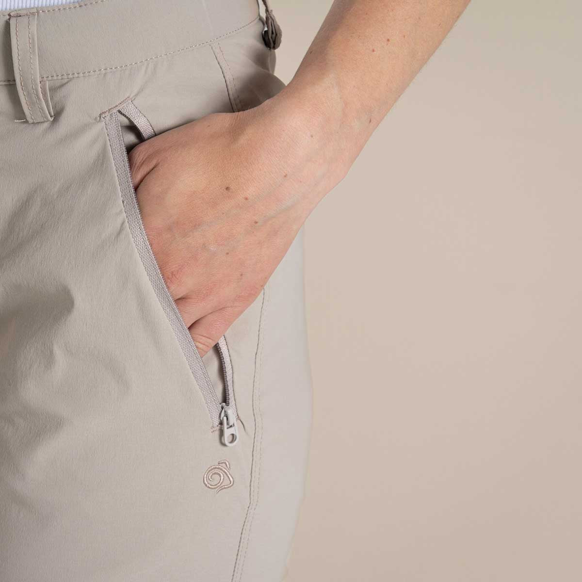 Craghoppers NosiLife Pro Women's Convertible Trousers III - Soft Mushroom - Pocket