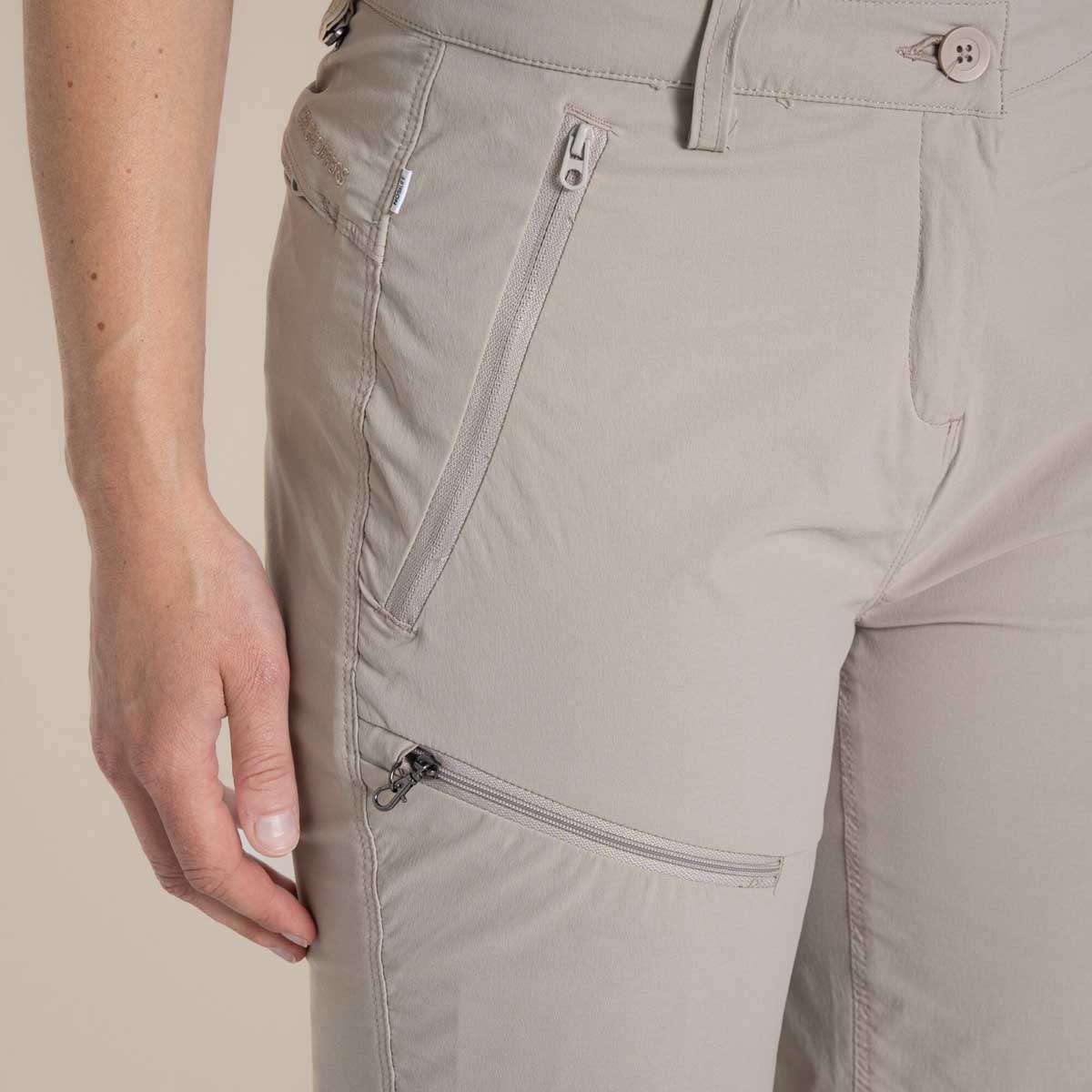 Craghoppers NosiLife Pro Women's Convertible Trousers III - Soft Mushroom - Thigh Pocket