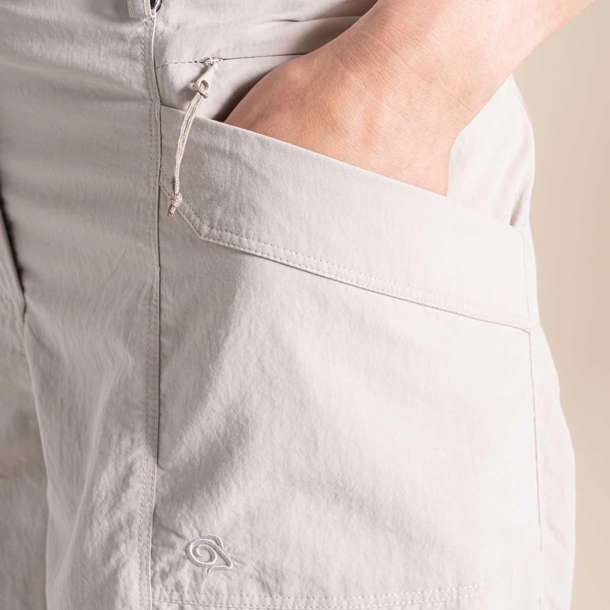 Craghoppers NosiLife Medina Women's Cargo Trousers - Soft Mushroom - Pocket