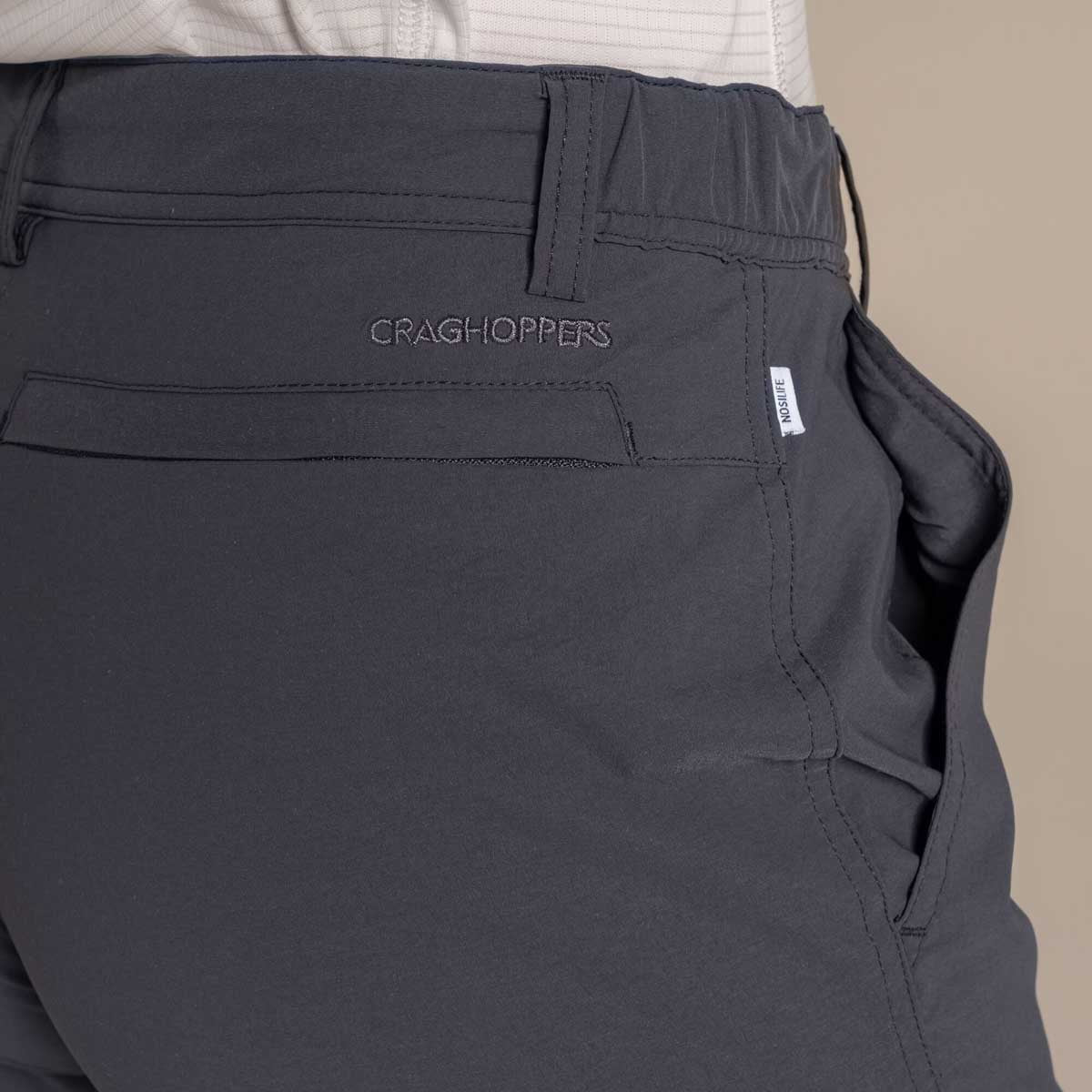Craghoppers NosiLife Rif Women's Stretch Cargo Trousers - Dark Iron - Back Pocket