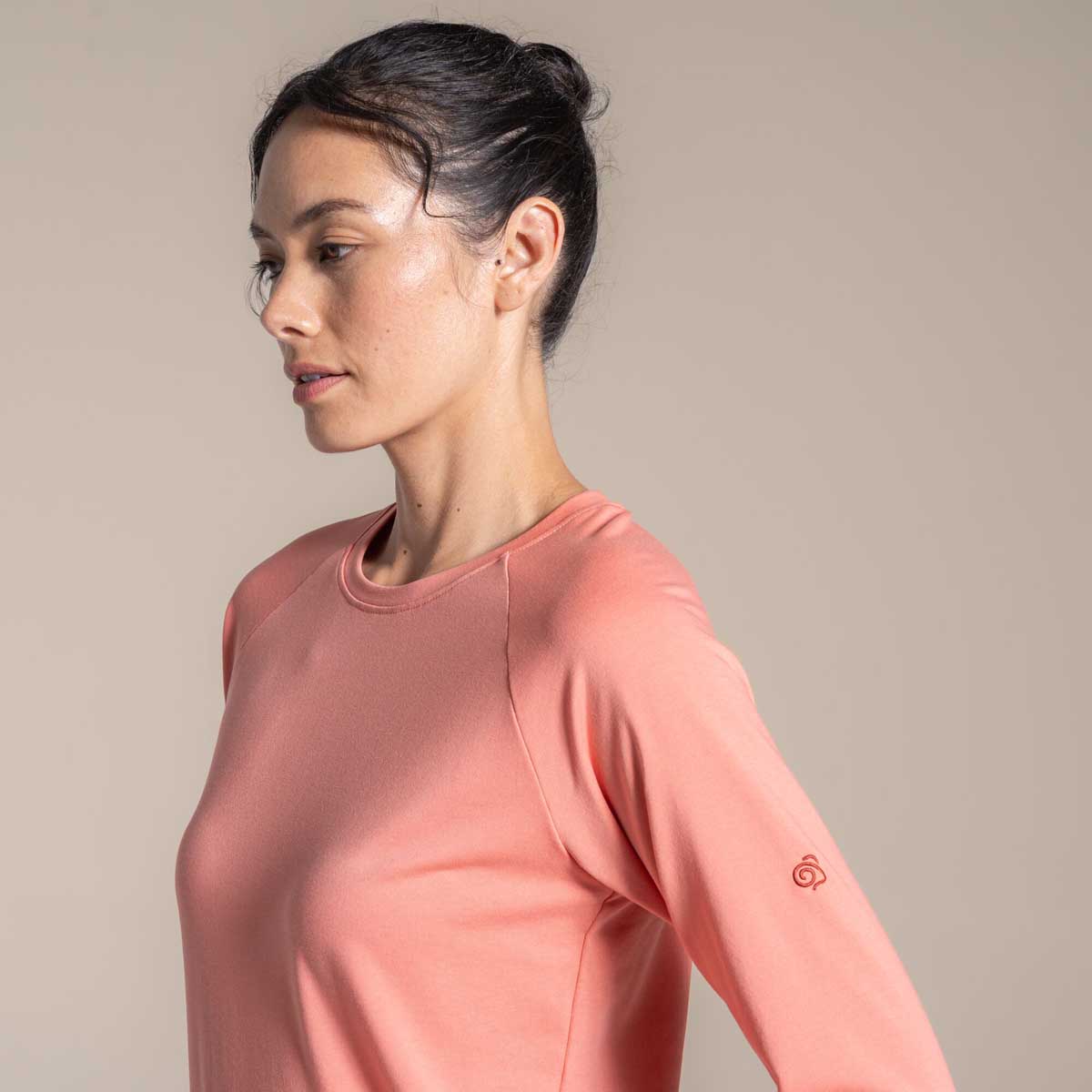 Craghoppers NosiLife Nour Women's Long Sleeved T-Shirt - Spiced Apricot - Detail