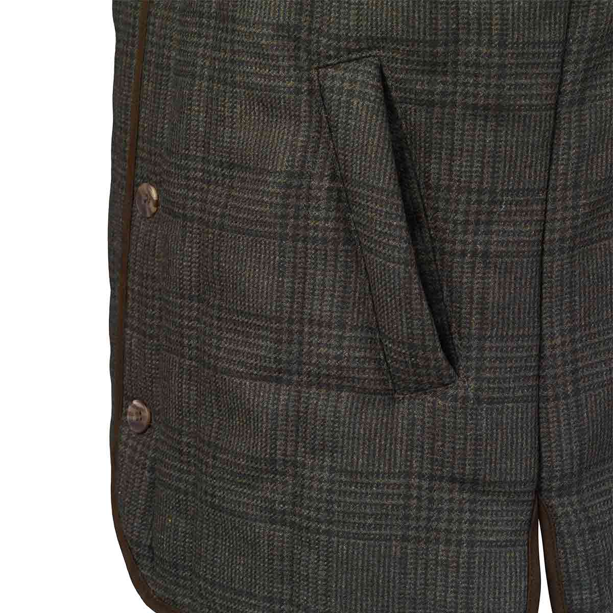 Laksen Willow Vertical Tweed Quilted Vest - Pocket