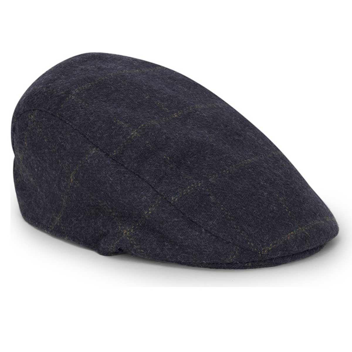 Hoggs of Fife Windowpane waterproof Tweed Hat - Navy - Mens