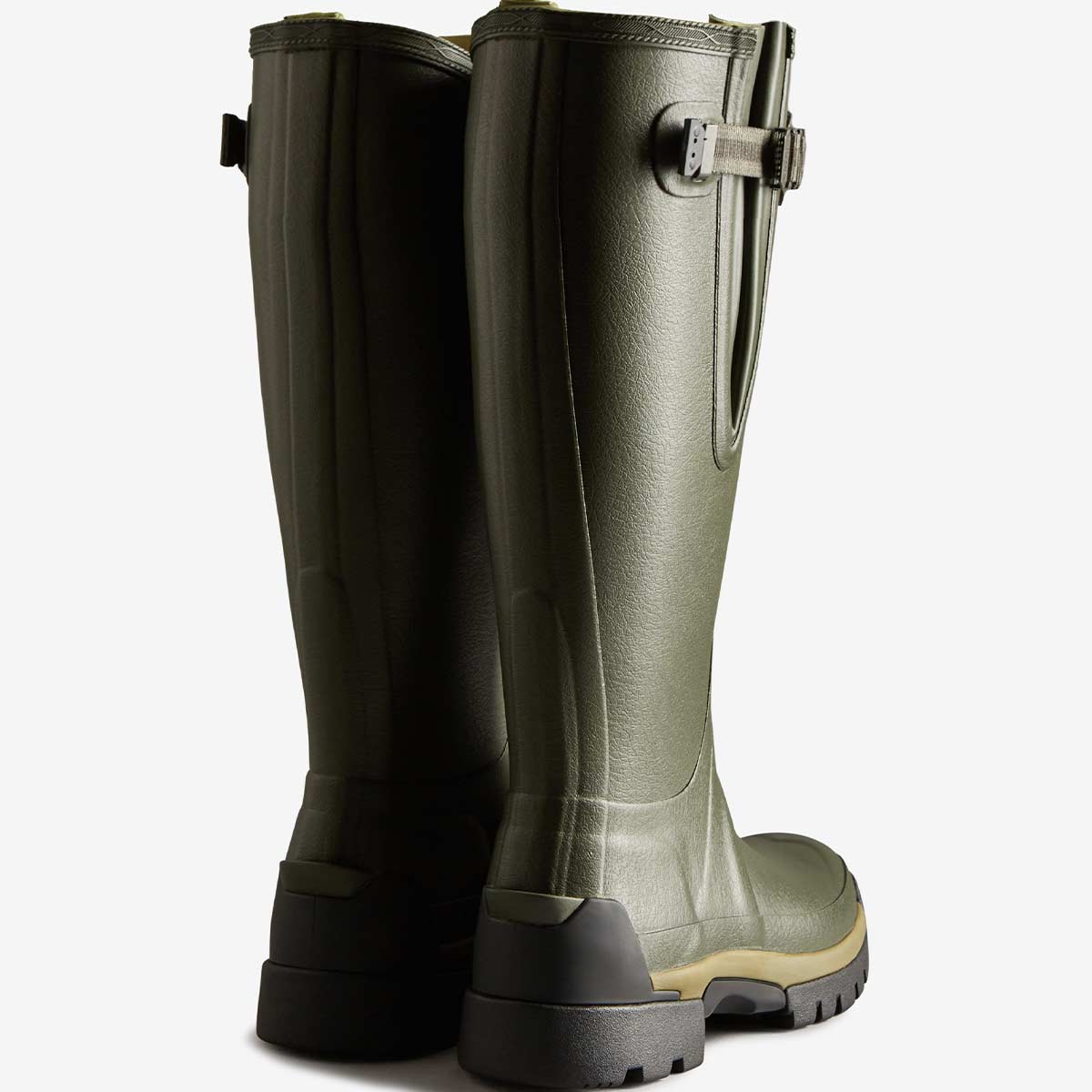 Hunter Women's Balmoral Adjustable 3mm Neoprene Wellington Boots - Dark Olive - Rear