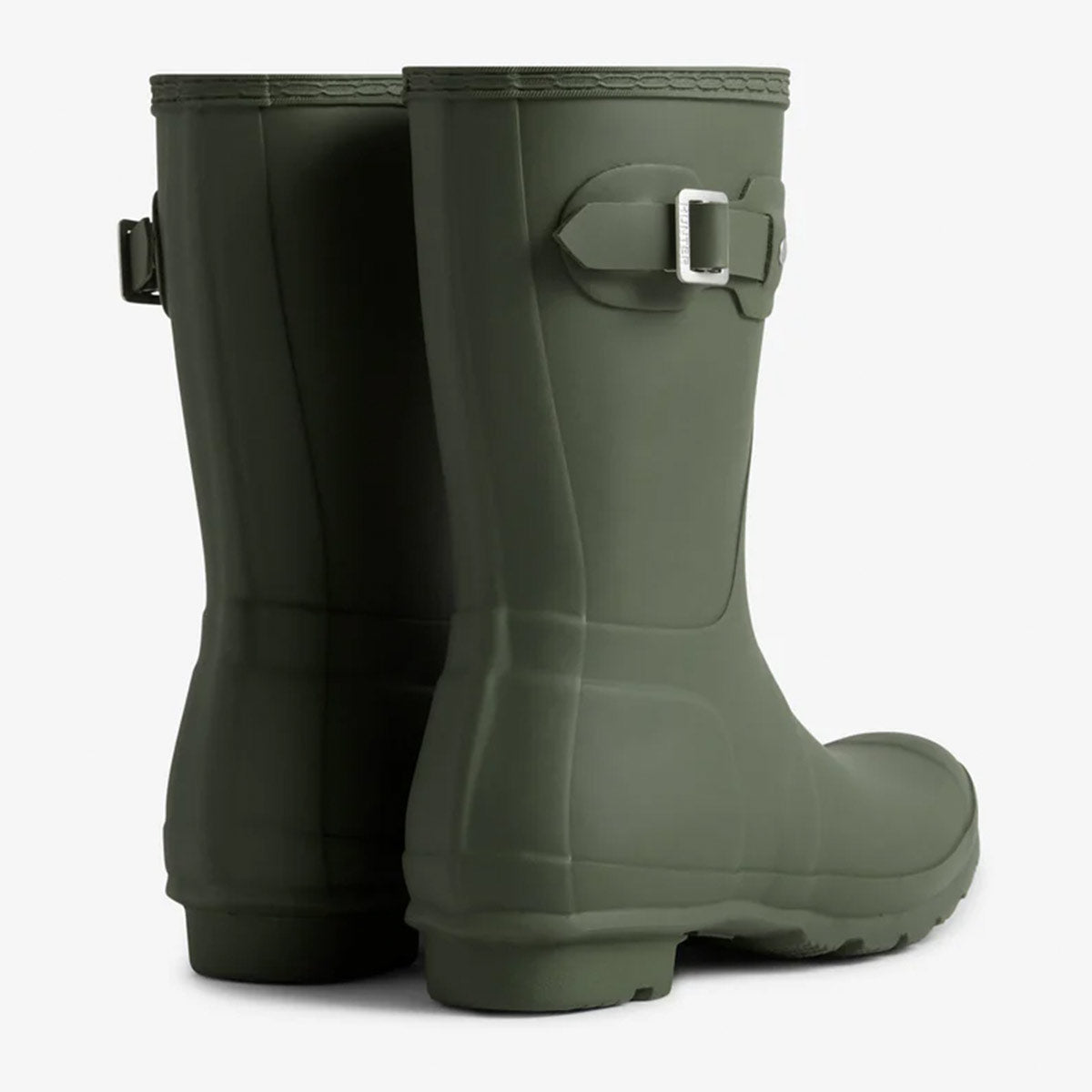 Hunter Women's Original Short Wellington Boots - Dark Olive - Rear