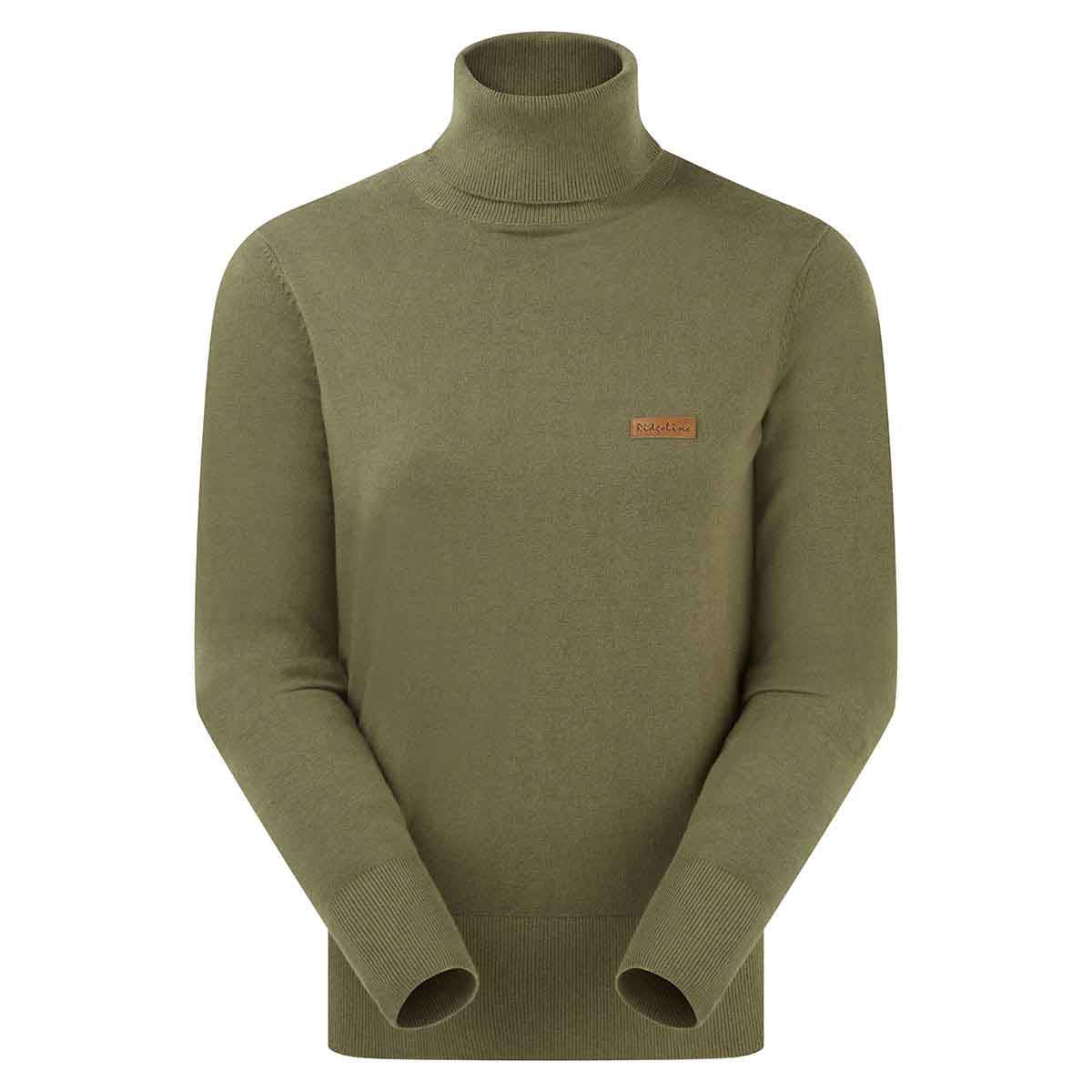 Ridgeline Women's Melford Roll Neck Jumper - Khaki Green