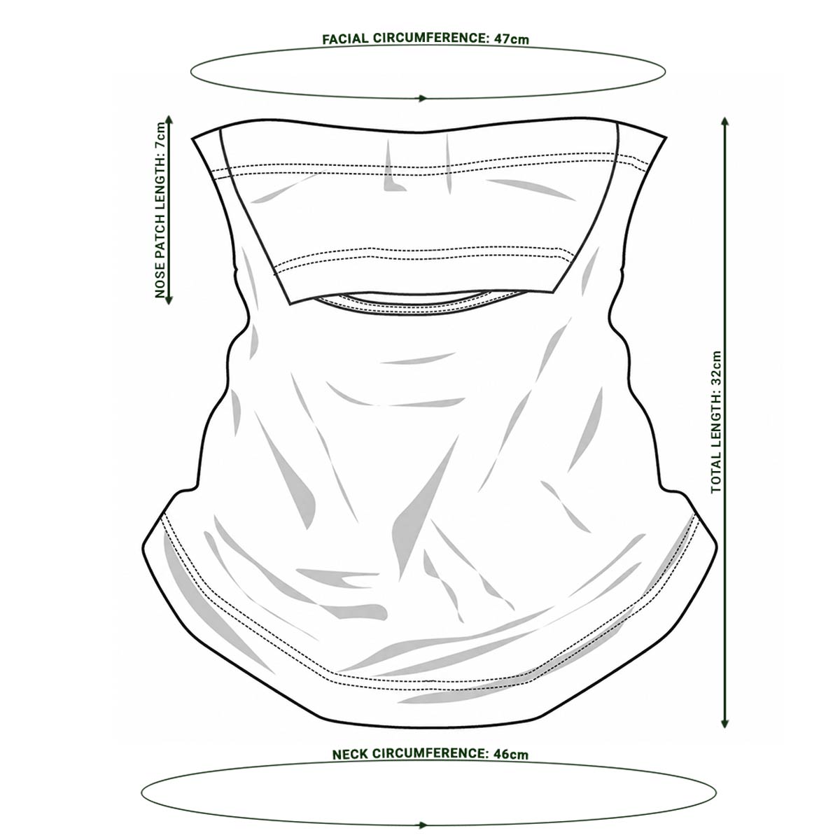 Harkila Deer Stalker Camo Mesh Facecover 2.0 - Measurements
