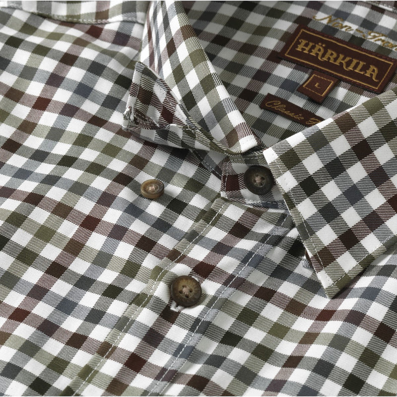 Harkila Milford Cotton Checked Shirt - Burgundy - Bungundy Check