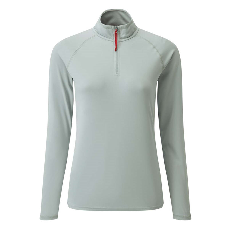 Gill Women's UV Tec Long Sleeve Zip Tee - Medium Grey