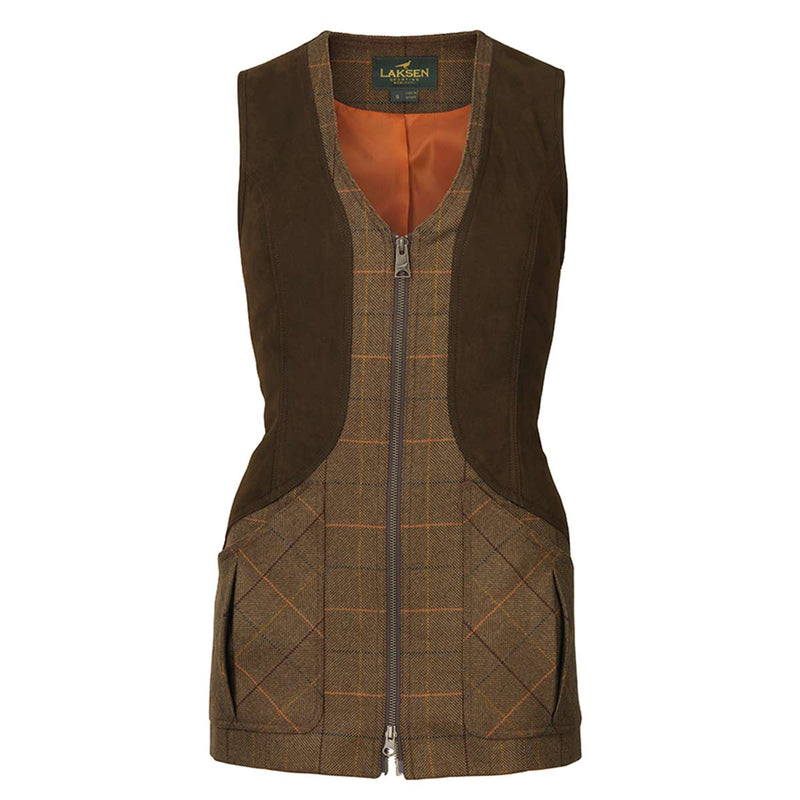 Laksen Cara Ladies Tweed Fitted Zip Shooting Vest