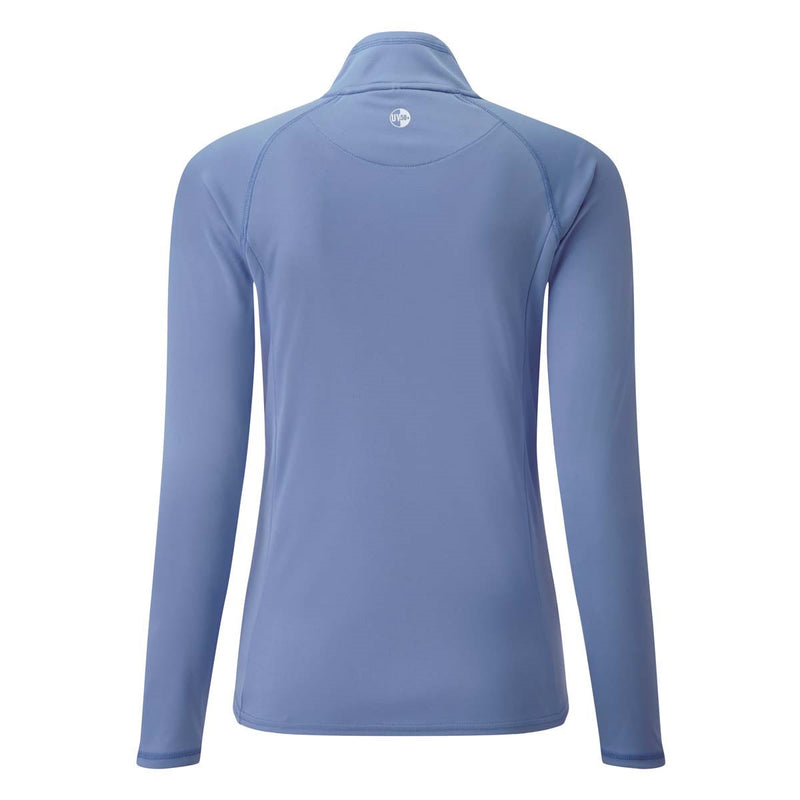 Gill Women's UV Tec Long Sleeve Zip Tee - Light Blue - Rear