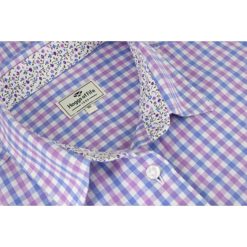 Hoggs of Fife Becky II Ladies Cotton Shirt - Blue-Pink