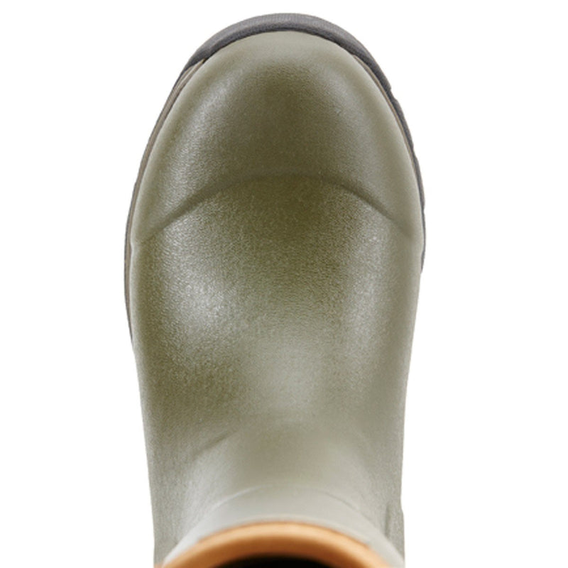 Ariat Women's Burford Insulated Wellington Boot - Olive Green - Toe Detail Neoprene Wellies