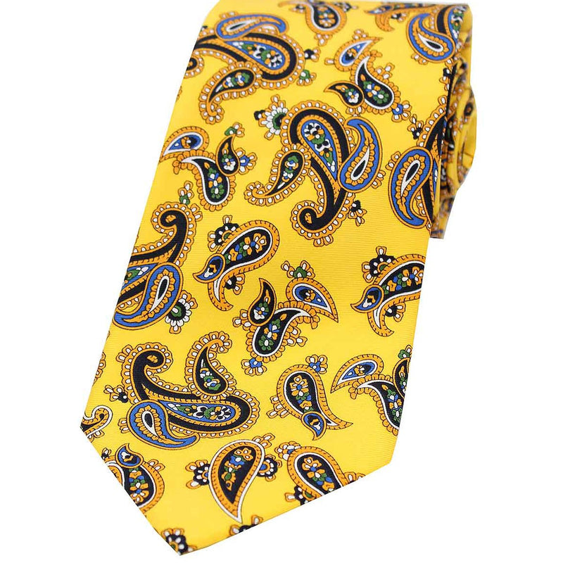 Soprano Vintage Paisley Silk Ties - Gold