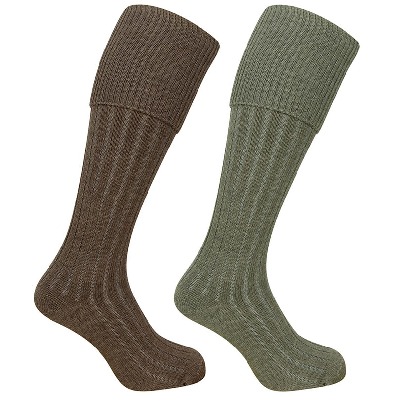 Hoggs of Fife Plain Turnover Top Sock (Twin Pack)