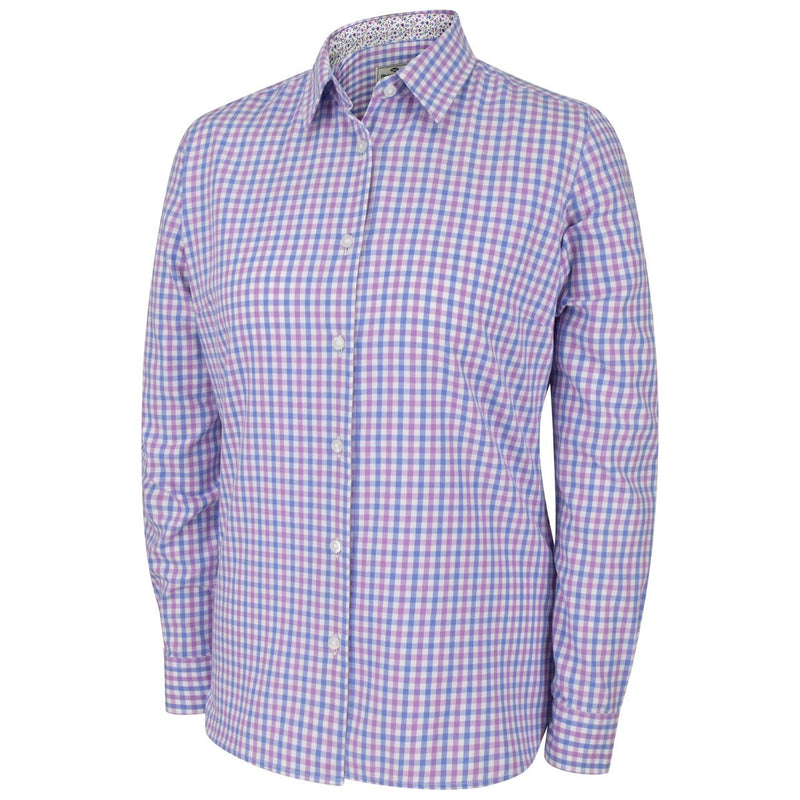 Hoggs of Fife Becky II Ladies Cotton Shirt - Blue-Pink