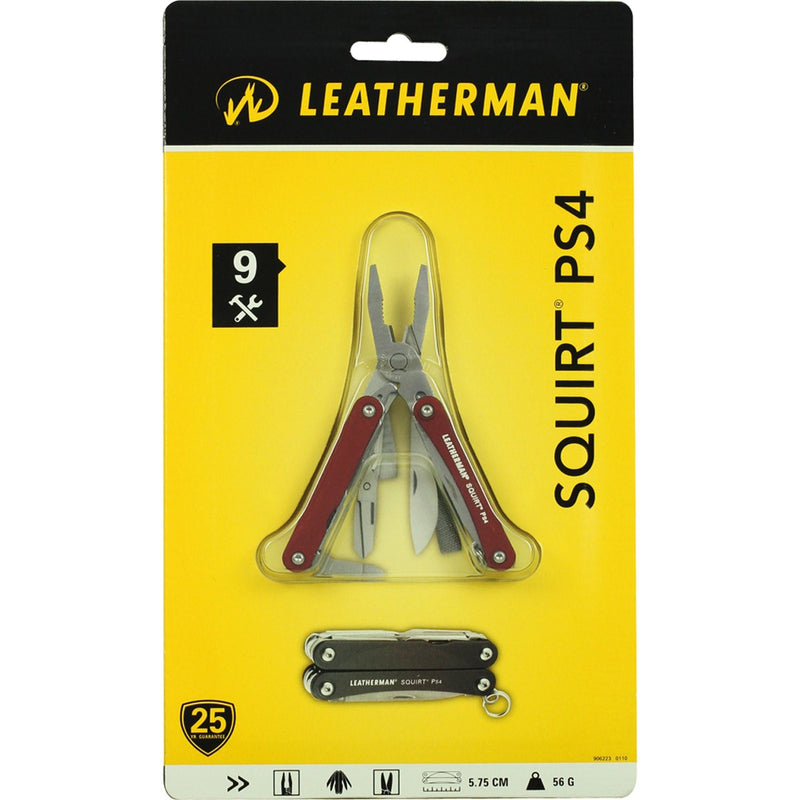 Leatherman Squirt PS4 Keychain Tool - Red - Packaging 