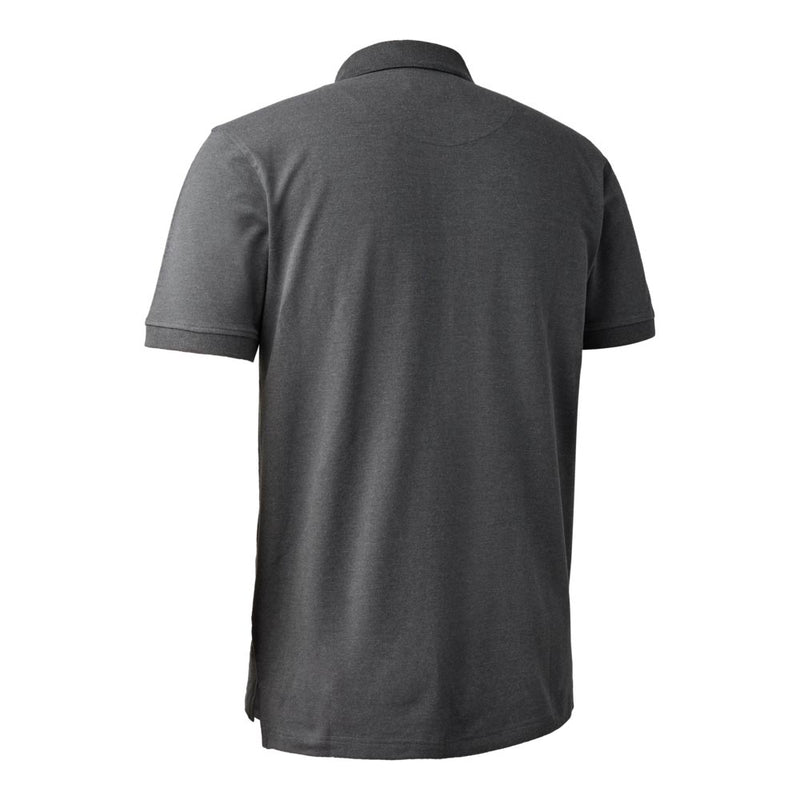 Deerhunter Harris Polo Shirt Dark Grey Melange Rear