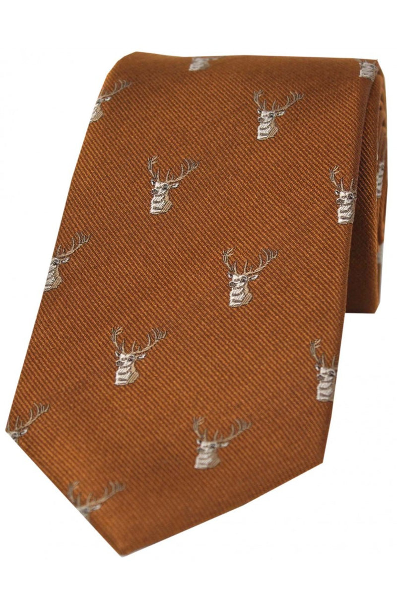 Soprano Stags Heads on Country Silk Tie