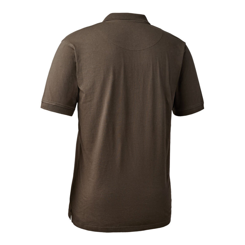 Deerhunter Christian Polo Shirt Brown Leaf Rear