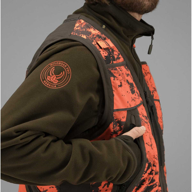 Harkila Wild Boar Pro Safety Waistcoat - AXIS MSP Orange Blaze / Red