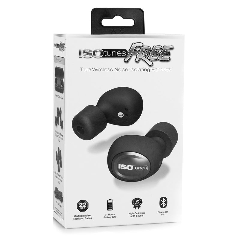 ISOtunes Free True Wireless Ear Defenders All Black