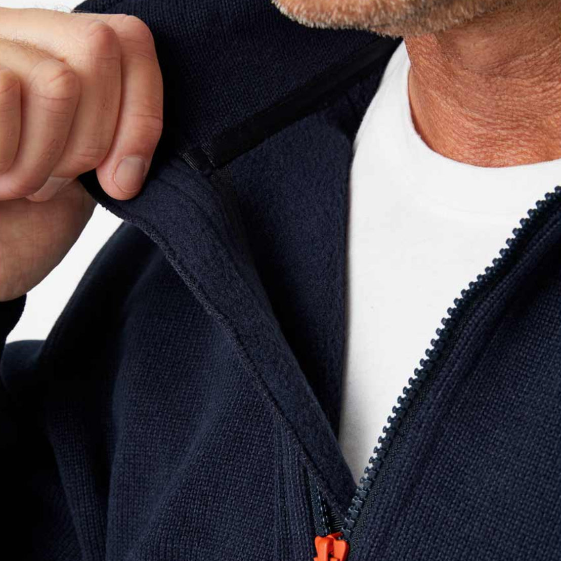Helly Hansen Kensington Half Zip Knit Fleece Jacket Navy Front zip