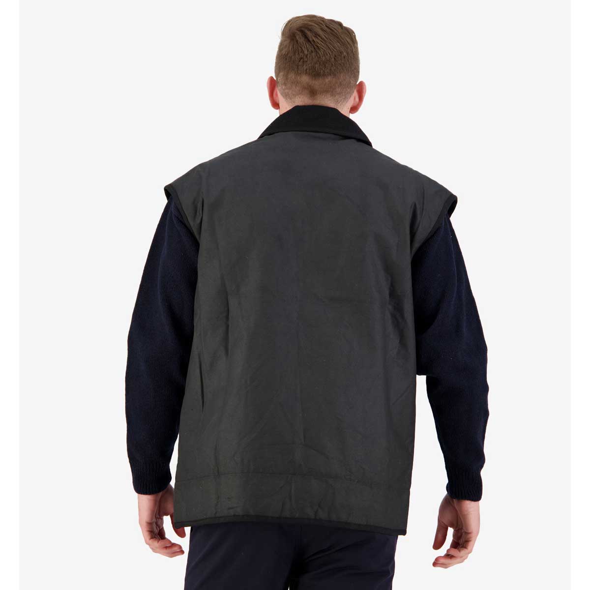 Swanndri Foxton Wool-lined Oilskin Vest Rear