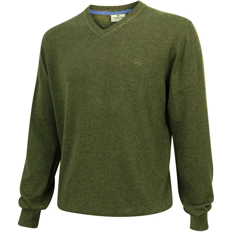 Hoggs of Fife Stirling Cotton Pullover Olive