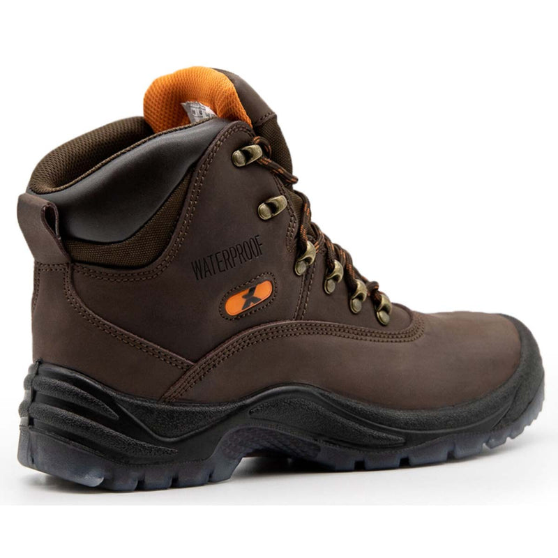Xpert Typhoon Waterproof S3 Safety Boot - Brown - Rear