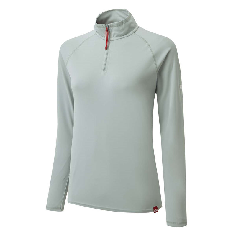 Gill Women's UV Tec Long Sleeve Zip Tee - Medium Grey