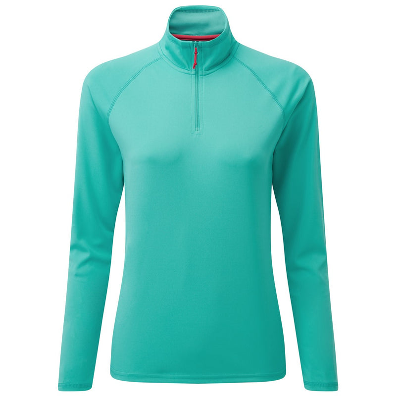 Gill Women's UV Tec Long Sleeve Zip Tee - Turquoise