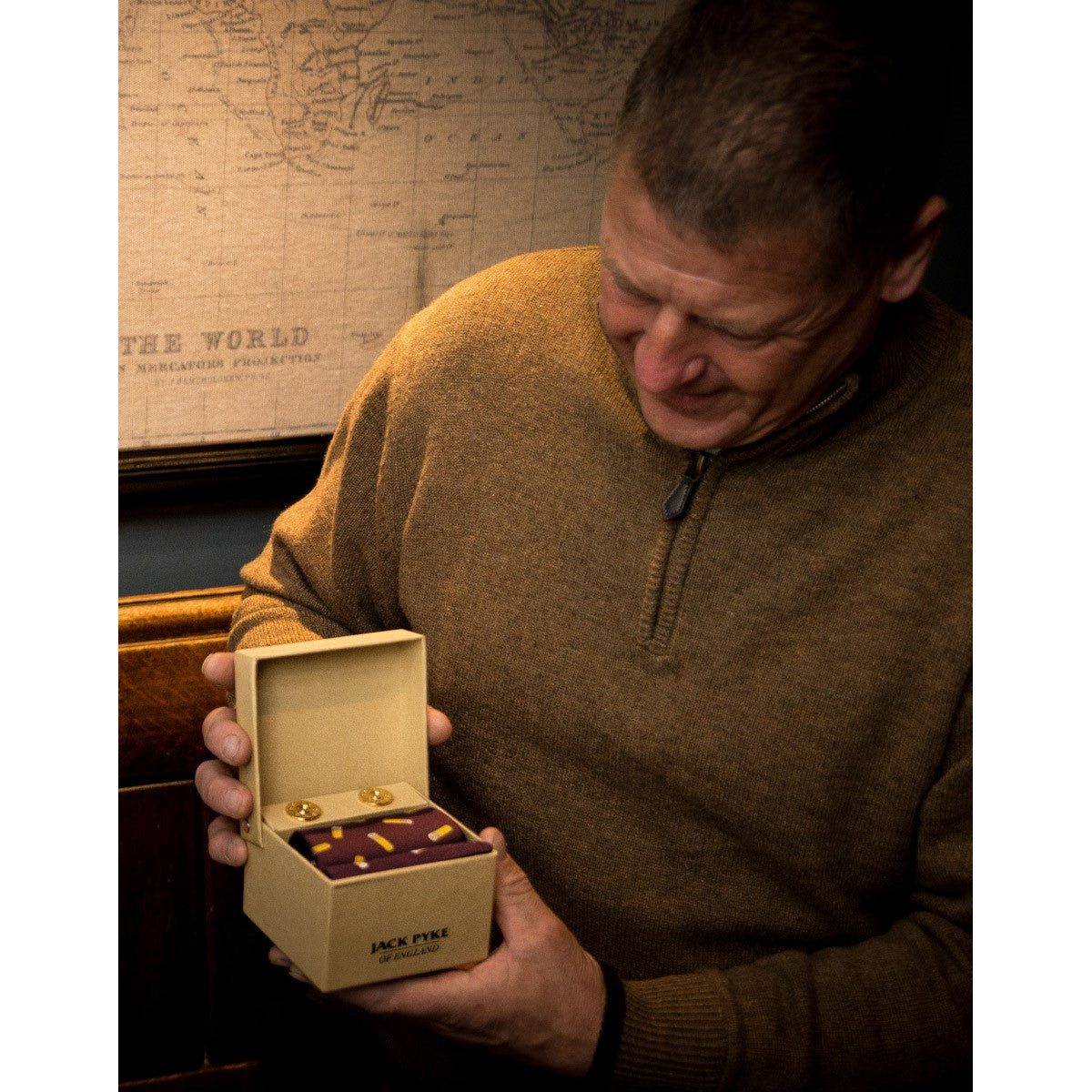 Jack Pyke Cufflinks, Tie & Hanky Gift Set - Wine cartridges - lifestyle