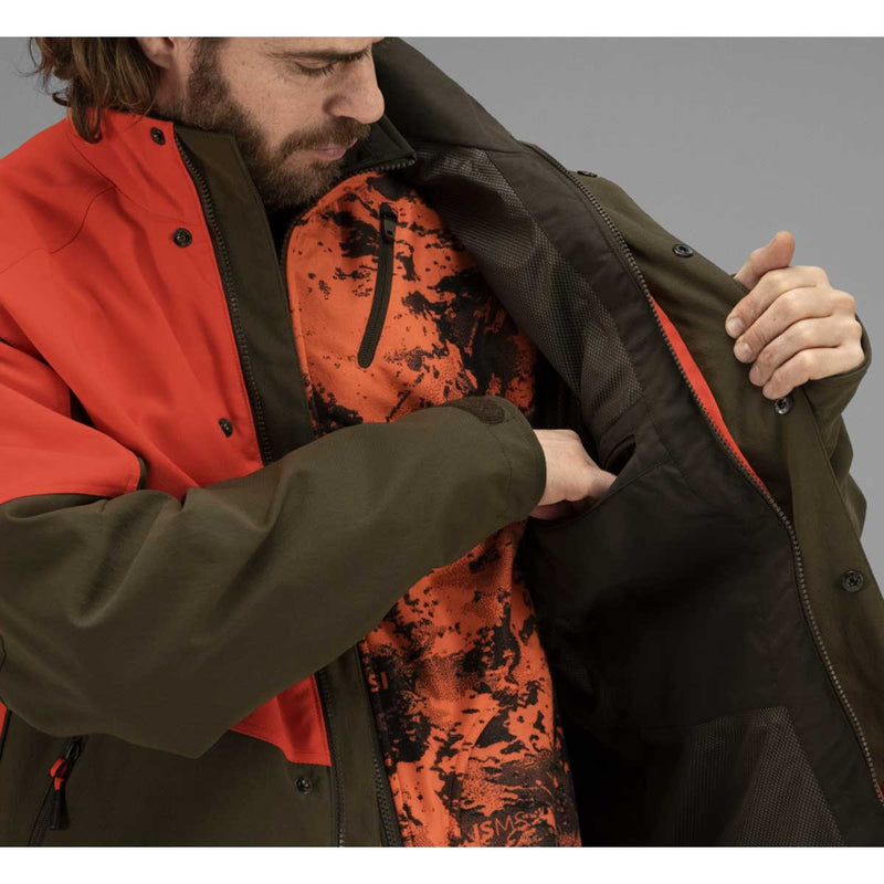Harkila Wild Boar Pro Jacket - Orange Blaze/Willow Green