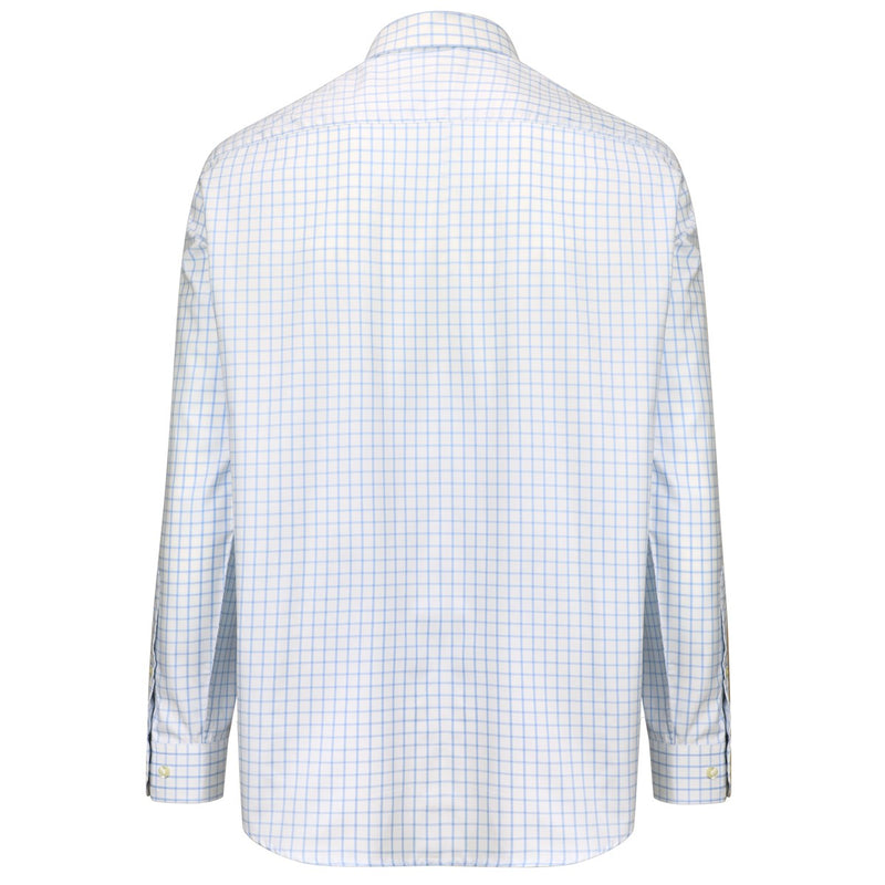 Hoggs Of Fife Turnberry Cotton Twill Shirt - White  - Pale Blue
