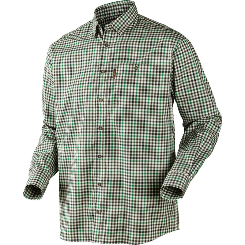 Harkila Milford Cotton Checked Shirt - Green Check