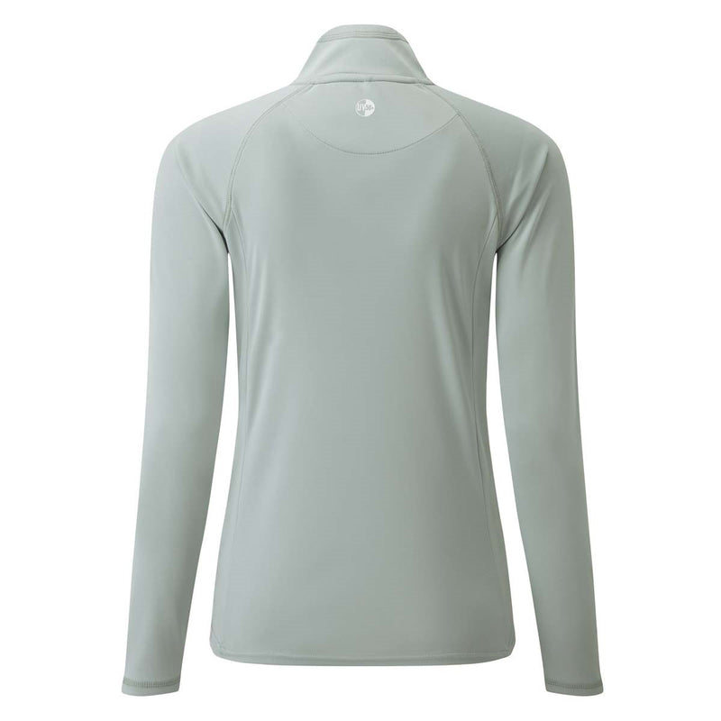 Gill Women's UV Tec Long Sleeve Zip Tee - Medium Grey - Rear