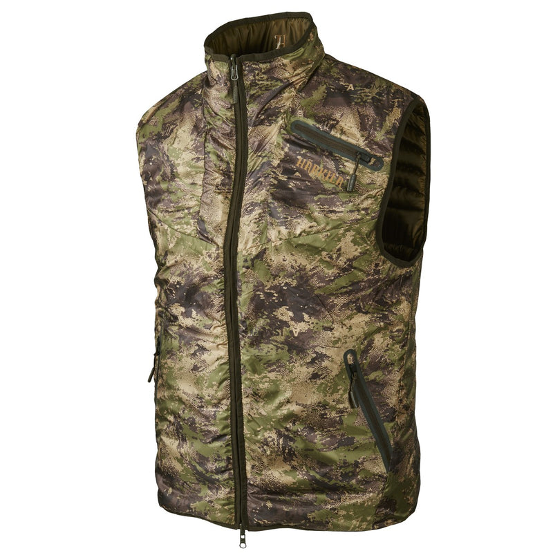 Harkila Lynx Insulated Reversible Waistcoat - AXISMSP digital camouflage/Willow Green 